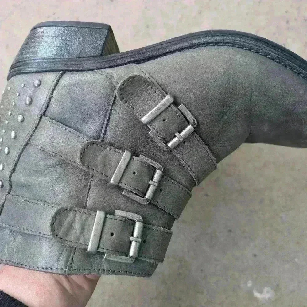 Eric Michael grey leather booties size eu 37 - Picture 3 of 3
